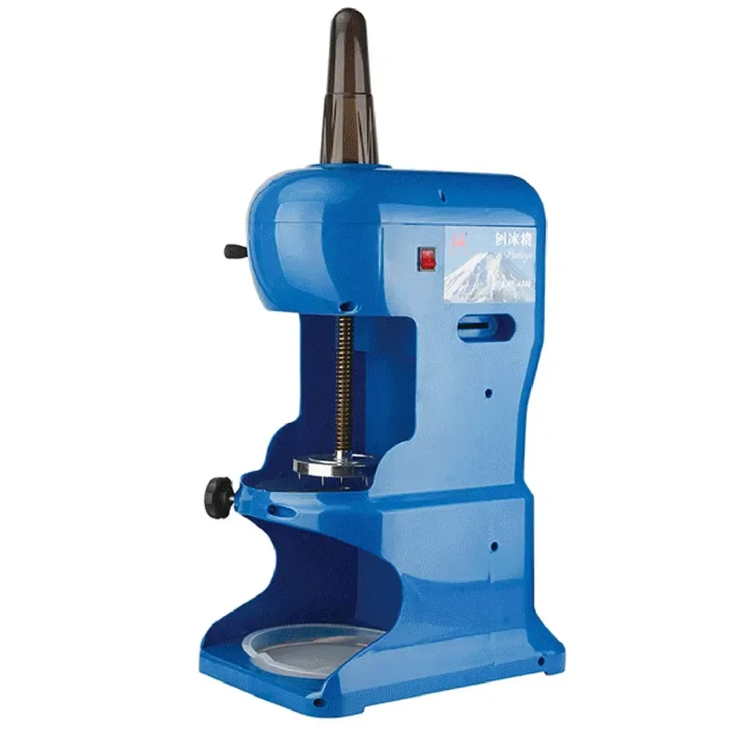 Blue Electric Ice Shaver Semi Automatic Crusher Household Plastic Snow Cone Machine for Home Kitchen Bar Hotel Use Compact