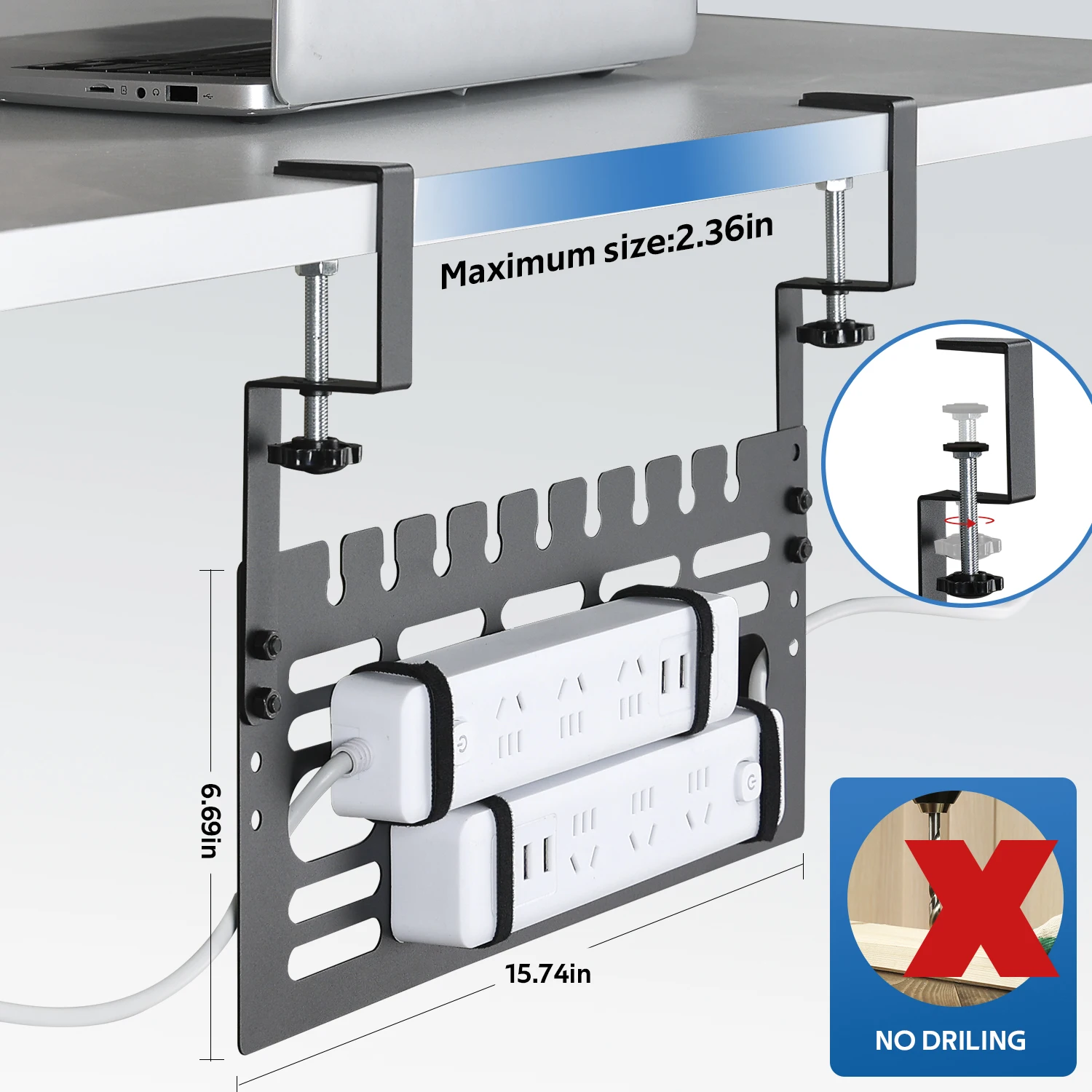 Table cable management rack,no drill, cable management under the table, saving space under the desk