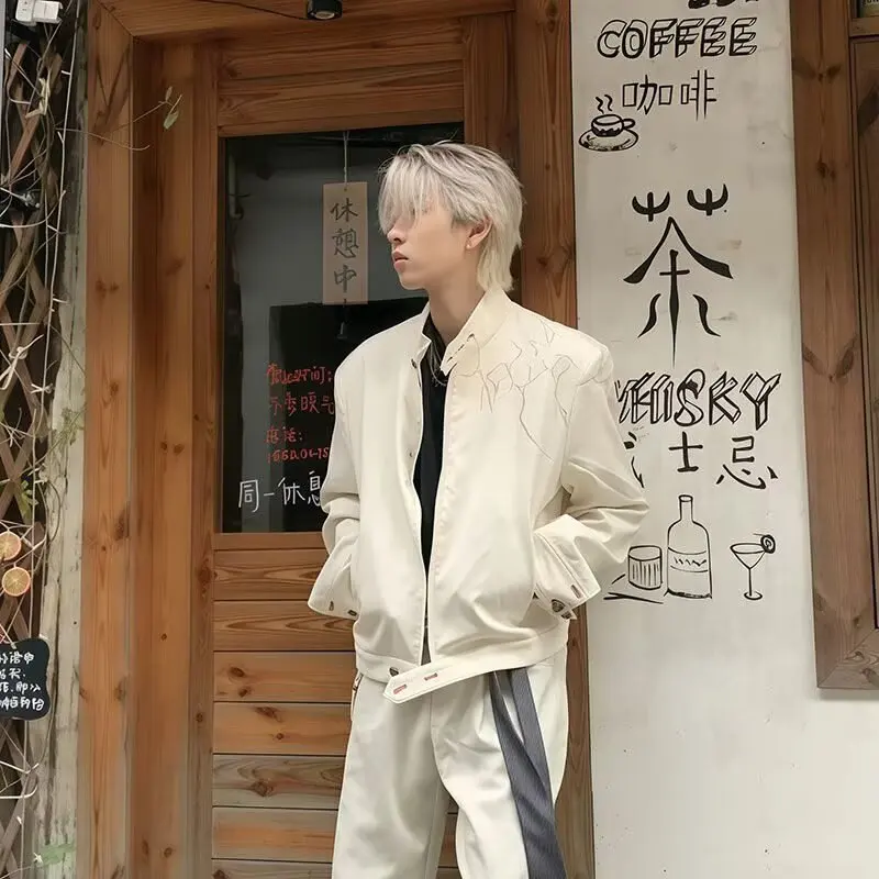 

Куртка-бомбер с вышивкой в виде шипов, унисекс, свободного кроя, повседневная, универсальная, в уличном стиле, на молнии сверху