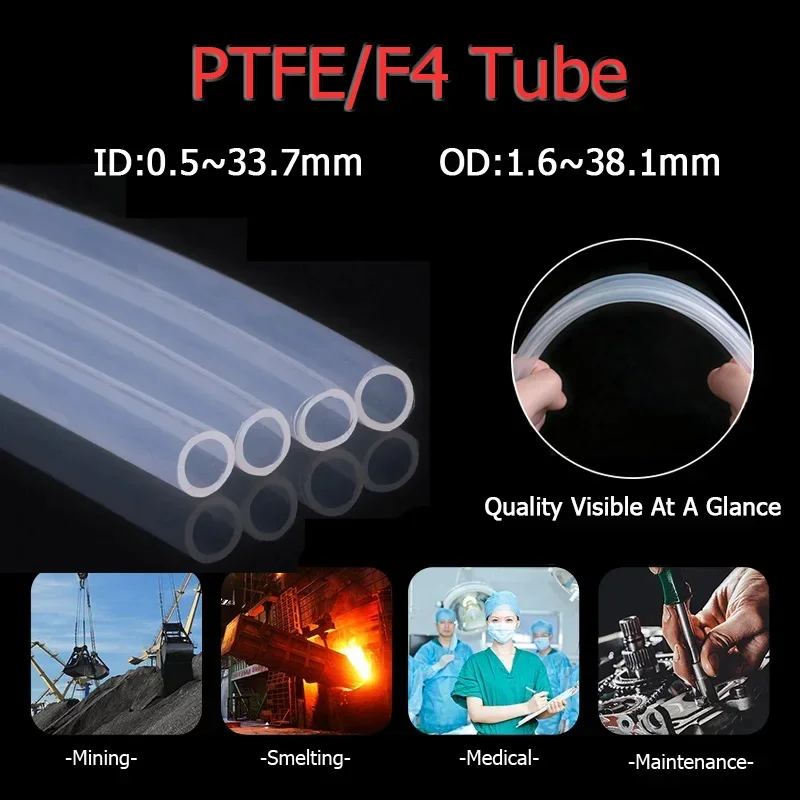 1/3 Meter Transparent PTFE Tube Clear FEP Tube Insulated PFA Tube For 3D Printer Parts ID 0.5~33.7mm OD 1.6~38.1mm