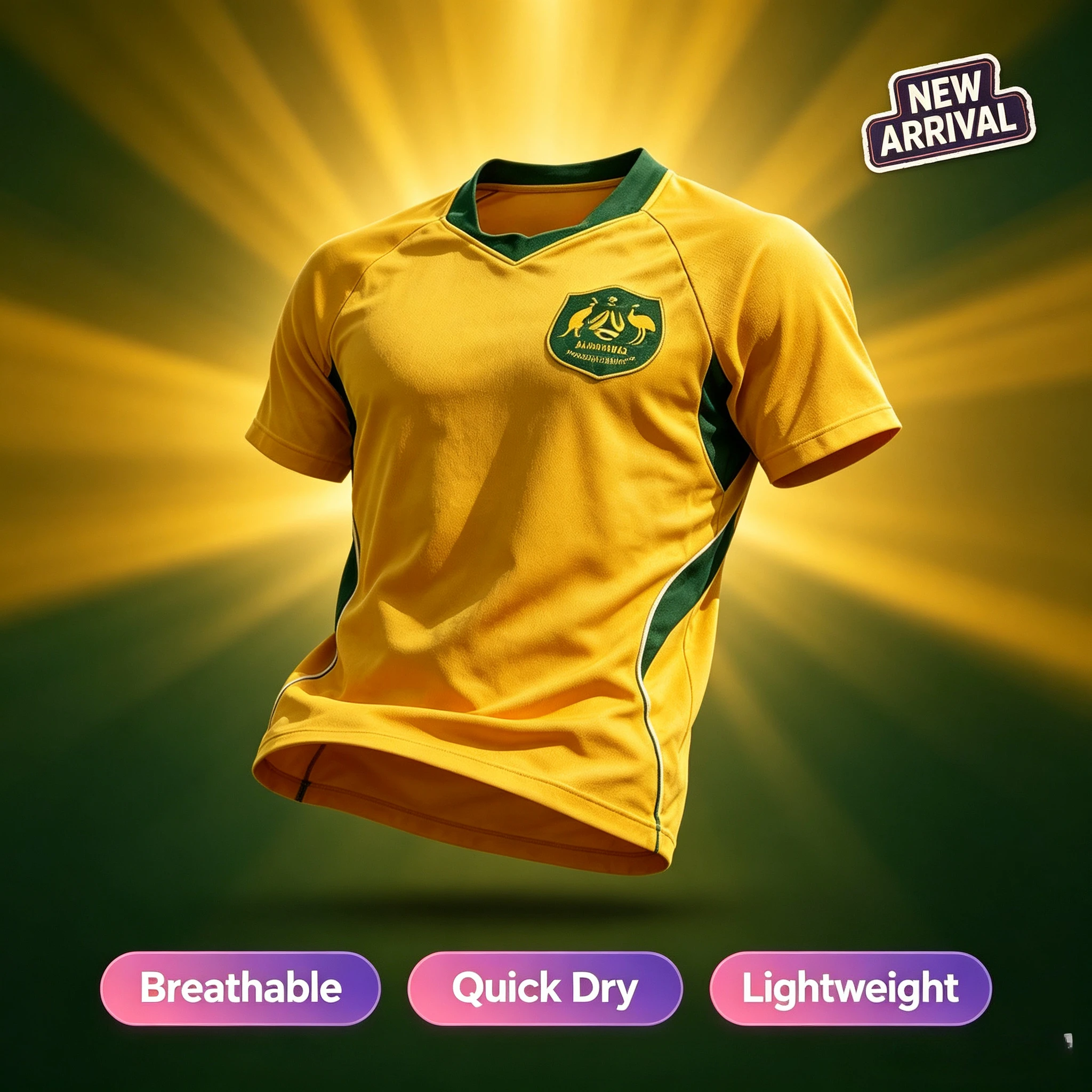 2026 New 3D Printed Australian Football T-shirt for Outdoor Sports Leisure Fast Drying Training and Casual Parent-child Wear