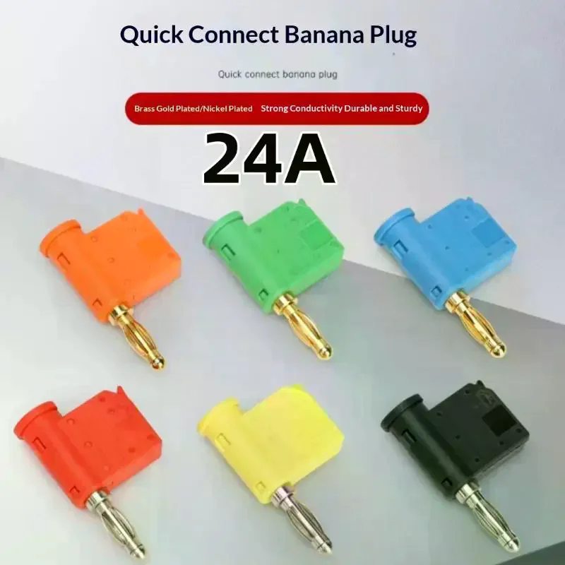 High Current 24A Solderless Banana Plug 4mm Wire Connector for Speaker Audio Cable DIY Fast Installation Experiment Tools