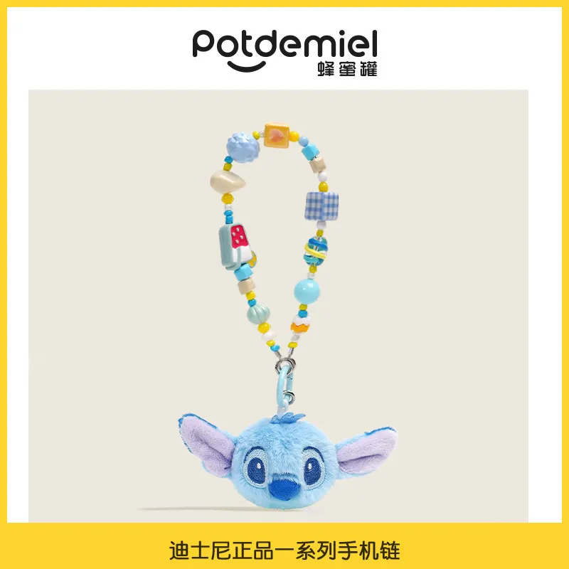 Original Potdemiel Disney Stitch Plush Phone Chain Wrist Strap Pendant Keychain Bag Charm Gift Collection Toy view 2