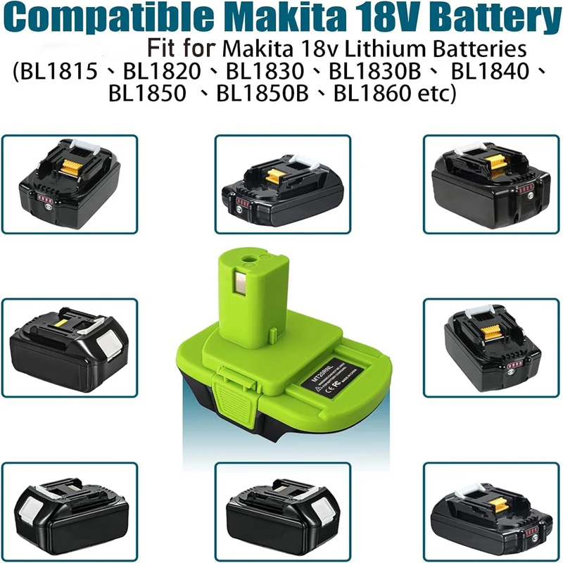 MT20RNL Battery Adapter Converter For Makita 18V Li-ion Battery Convert To for Ryobi 18V Power Tool Electric Drill Use