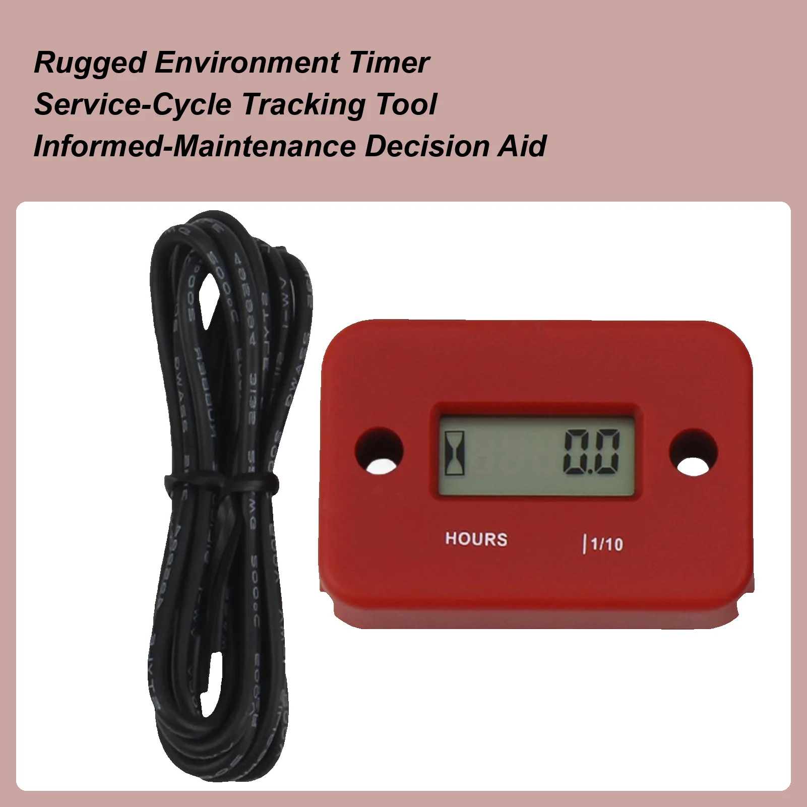 Tiny Tach Tachometer Waterproof Inductive Timer Motorcycle Tach Hour Meter Tachometer For Lawn Mower Snowmobile Marine Boat Snow