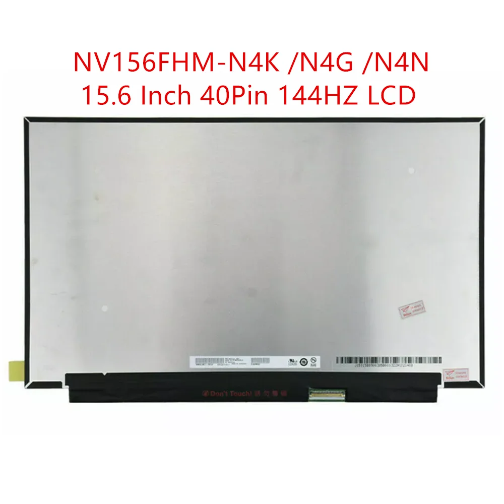 Novo 144 HZ NV156FHM-N4G Fit NV156FHM-N4K LM156LF2F01/02/03 N156HRA-EA1 NV156FHM-NX3/NX4 NE156FHM-NX2 15.6 "FHD 40 Pinos Display