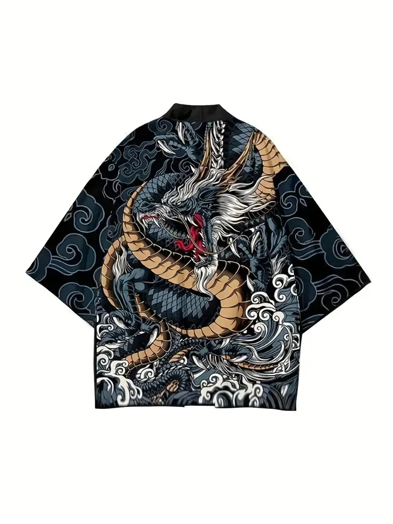 Cardigan traditionnel chinois Harajuku pour hommes et femmes, impression 3D Anime, vêtements de jeu de rôle kimono, divers motifs, vêtements décontractés