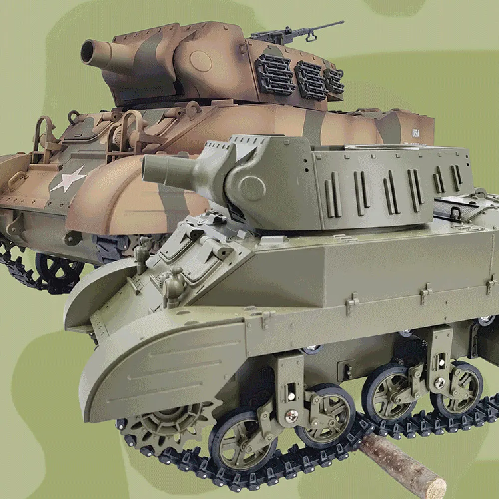 Coolbank G2079 Maßstab 1:16, US M8 RC Panzer, selbstfahrendes Haubitze-Modell, Spielzeug mit Rauch-Turm-Rotation 360 °   Modellpanzer für Erwachsene und Kinder