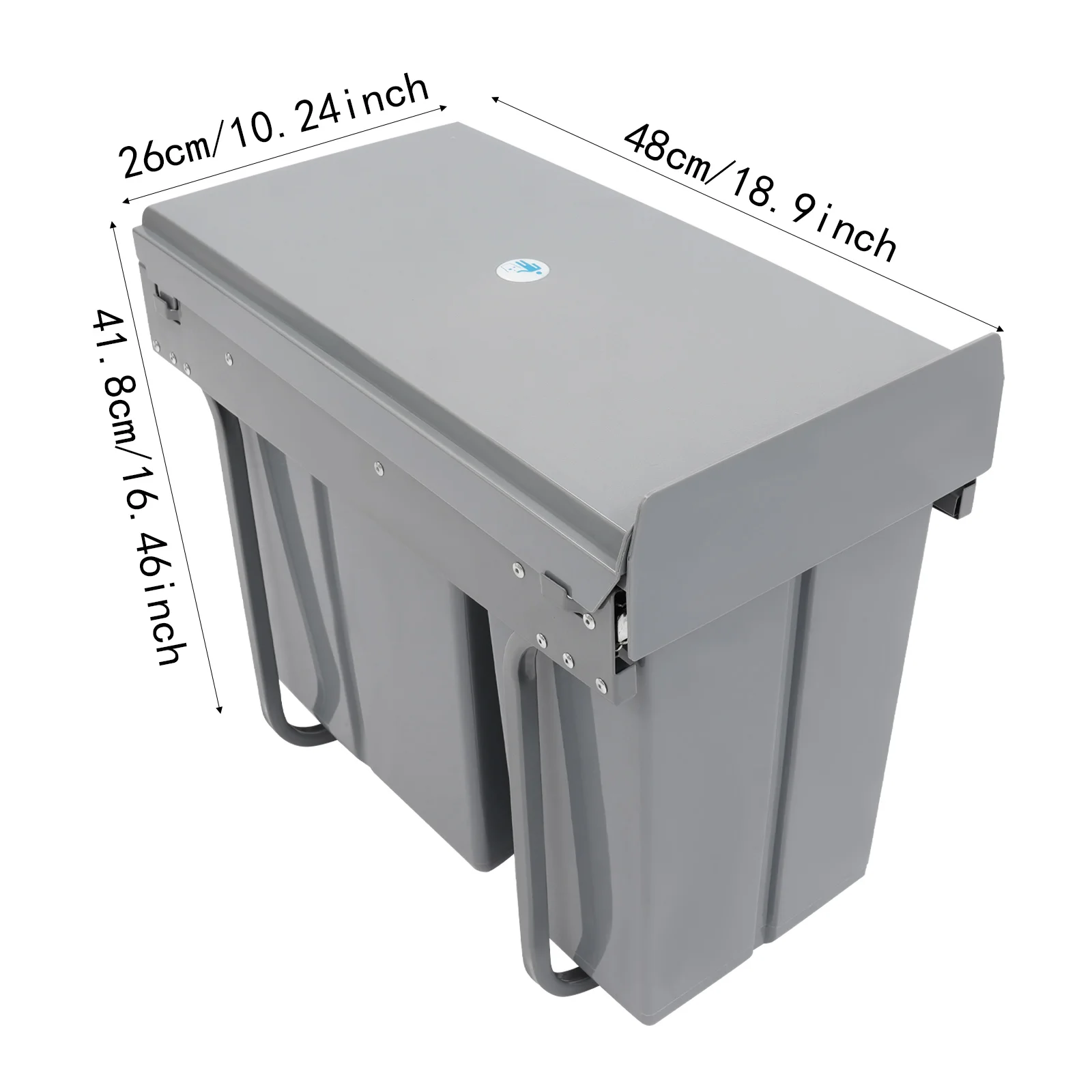 

Damping Rail Pull Out Under Cabinet Trash Can, 10L+20L Kitchen Cabinet Garbage Can for Cabinets, Under Countertops, Under Sinks