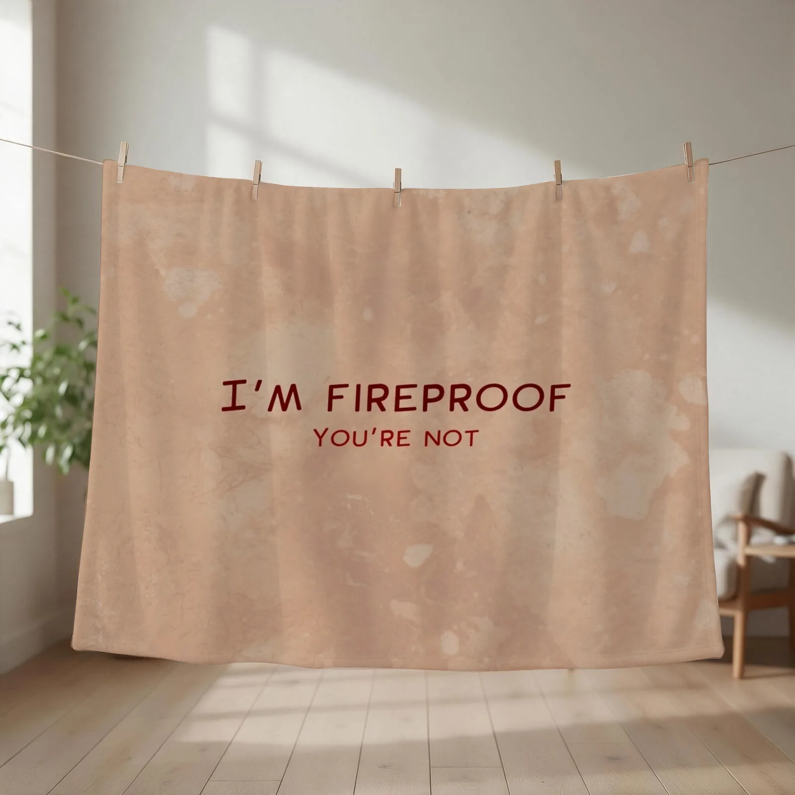 I'm Fireproof Throw Blanket Flannels for babies Shaggy Plaid Blankets