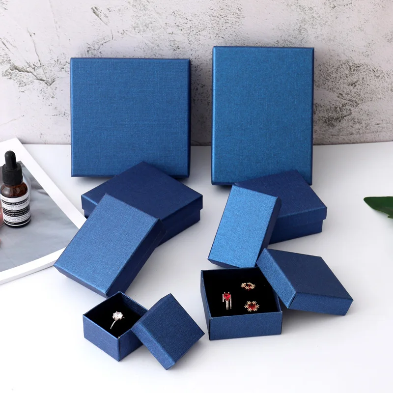 1pc Royal Blue Paper Gift Box Jewelry Necklace Bracelets Earring Gift Packaging Boxes Mutli Size Handmade Jewelry Box DIY Gift