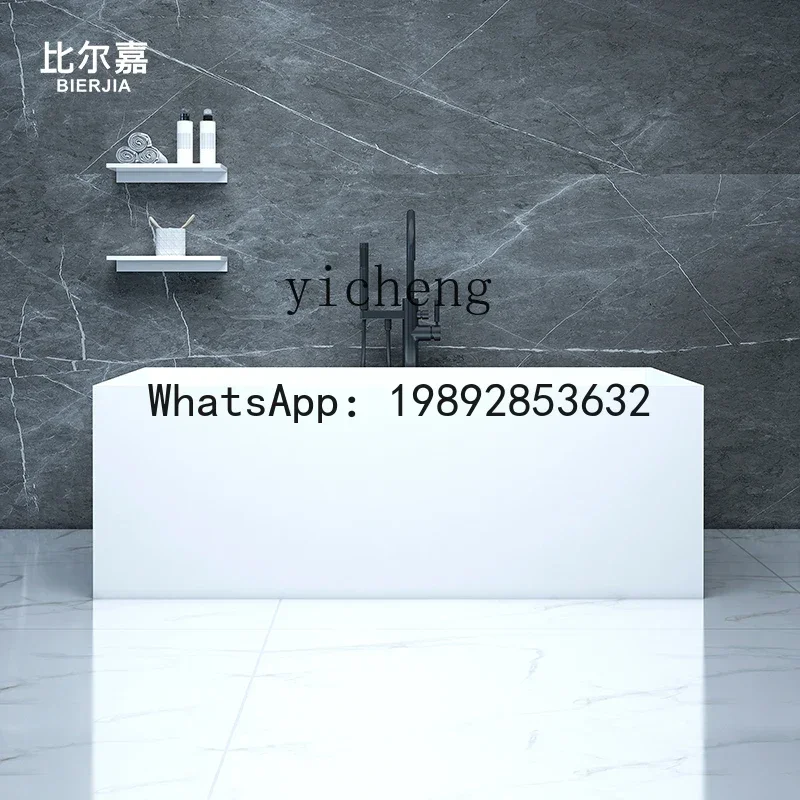

AA freestanding bathtub rectangular double integrated bathtub artificial stone household bathtub