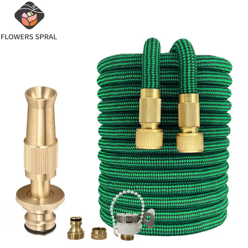

25FT-150FT Garden Multi-Color Hose With Expandable Flexible Water Pipe And Copper Spray Gun, Not Easy To Rust And Durable