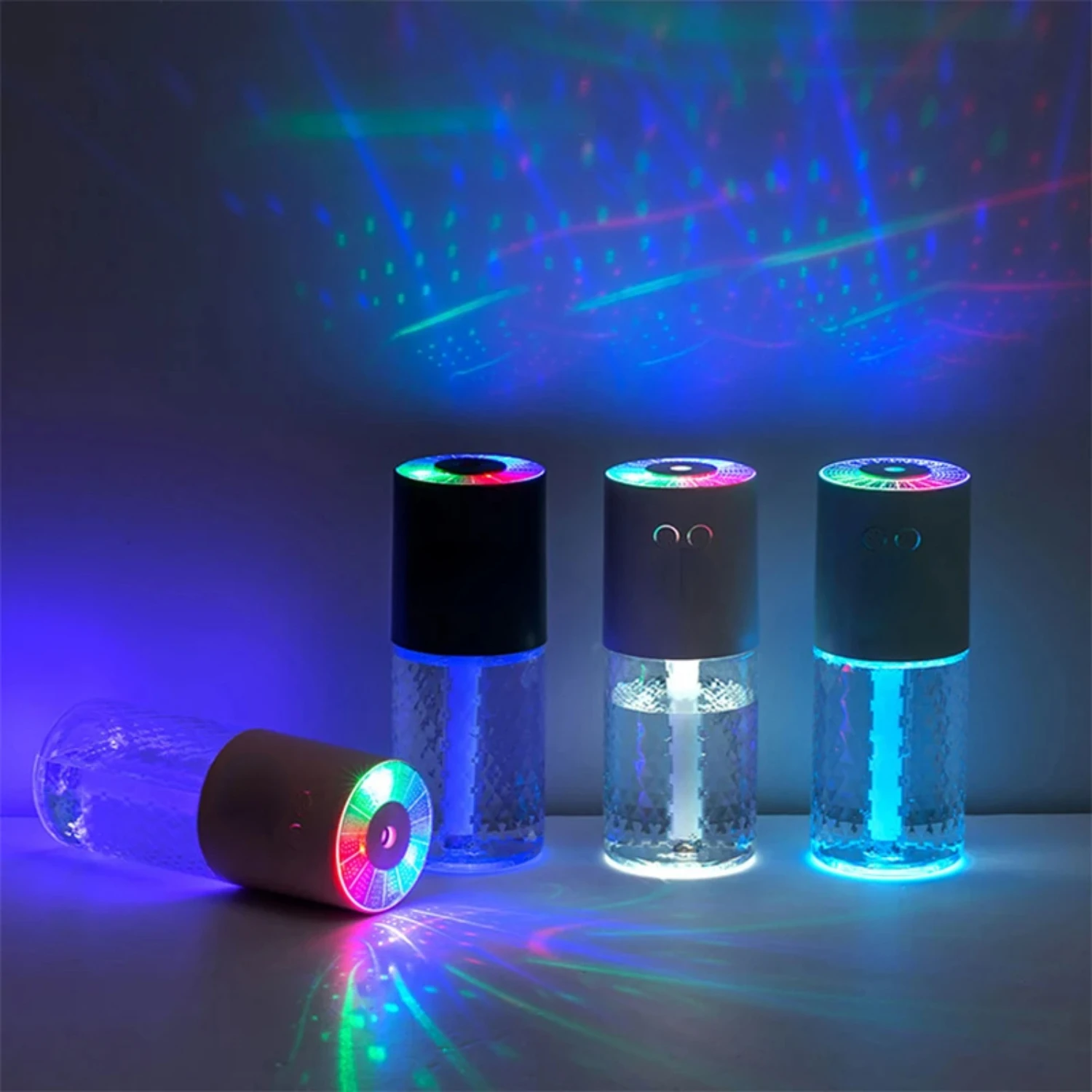 

Cool Projection Light Portable Air Humidifier 200ml Usb Mini Wireless Rechargeable Diffuser Moisturizes Skin as Gift