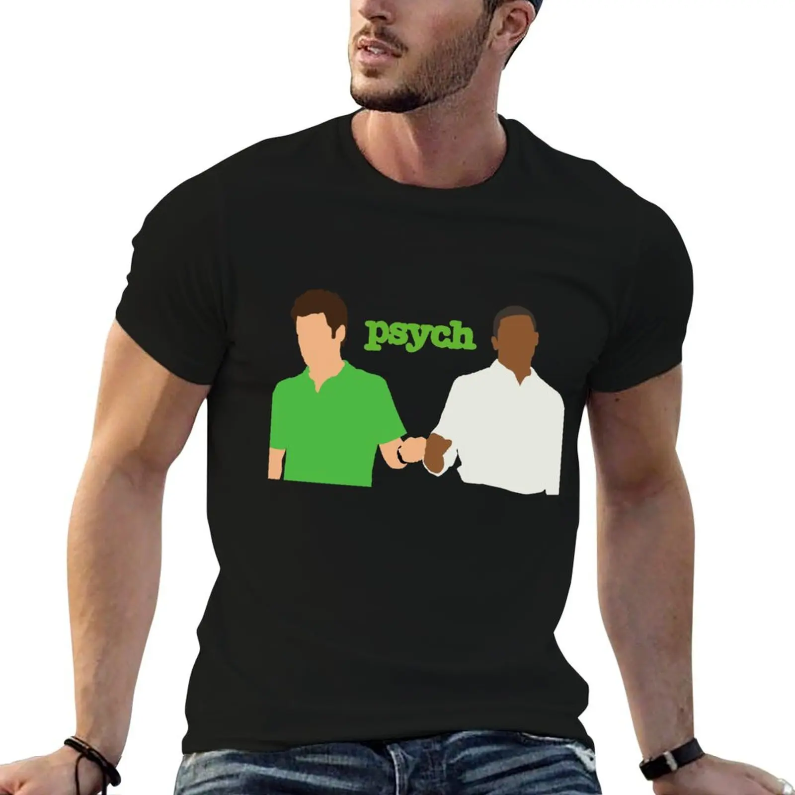 Psych Shawn and Gus T-Shirt plain cotton man t-shirts black t-shirts for men