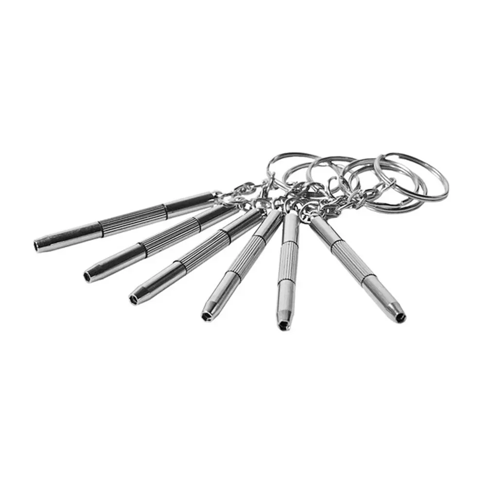 3 In 1 Eyeglass Screwdriver Stainless Steel Sunglass Watch Repair Screwdriver Tool Kit With Keychain Portable Repair Hand Tool