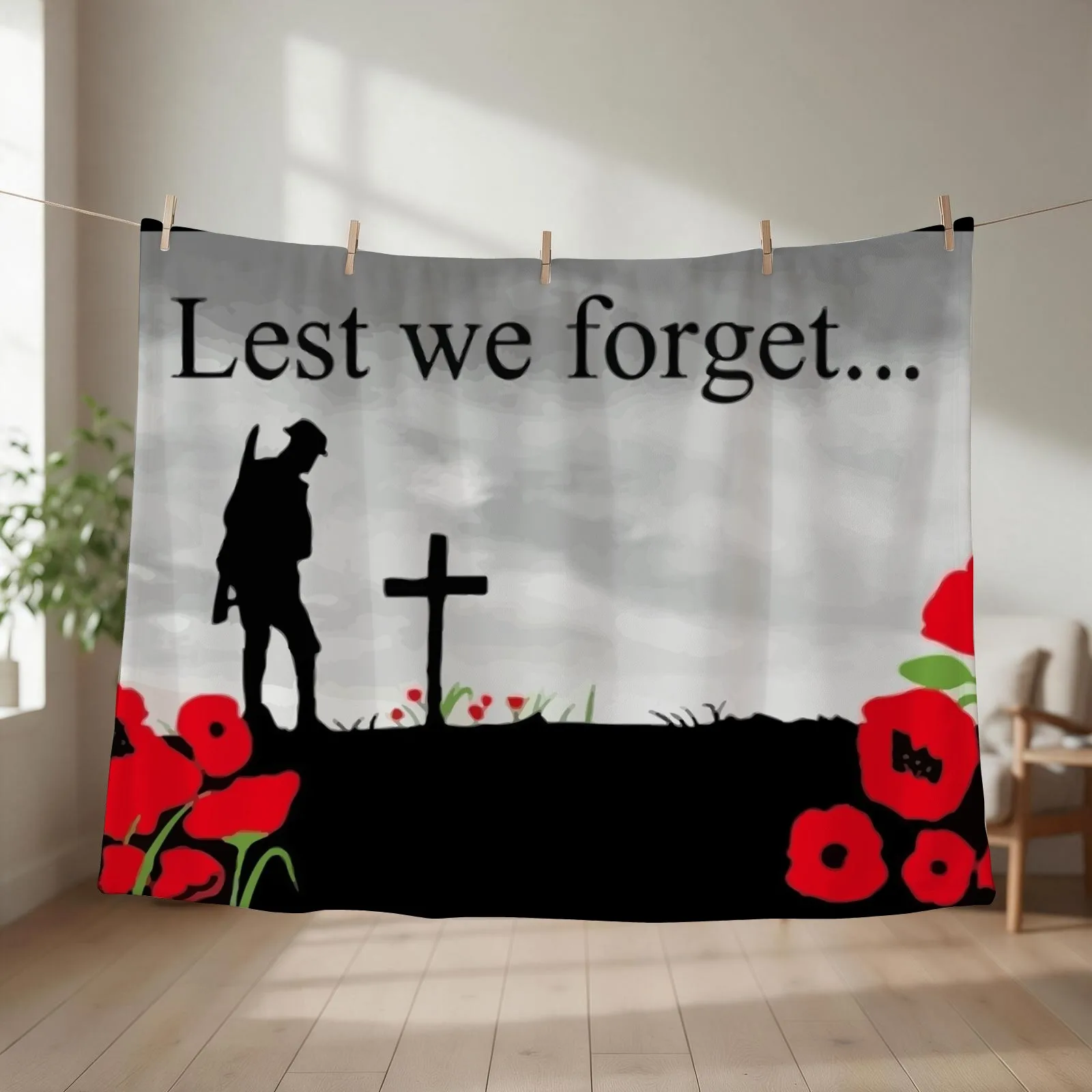 Lest We Forget - Remembrance Day Throw Blanket