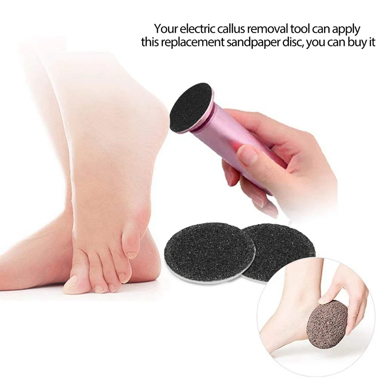 60 Pcs Replacement Sandpaper Discs Pads For Electric Foot File Callus Remover Pedicure Tool