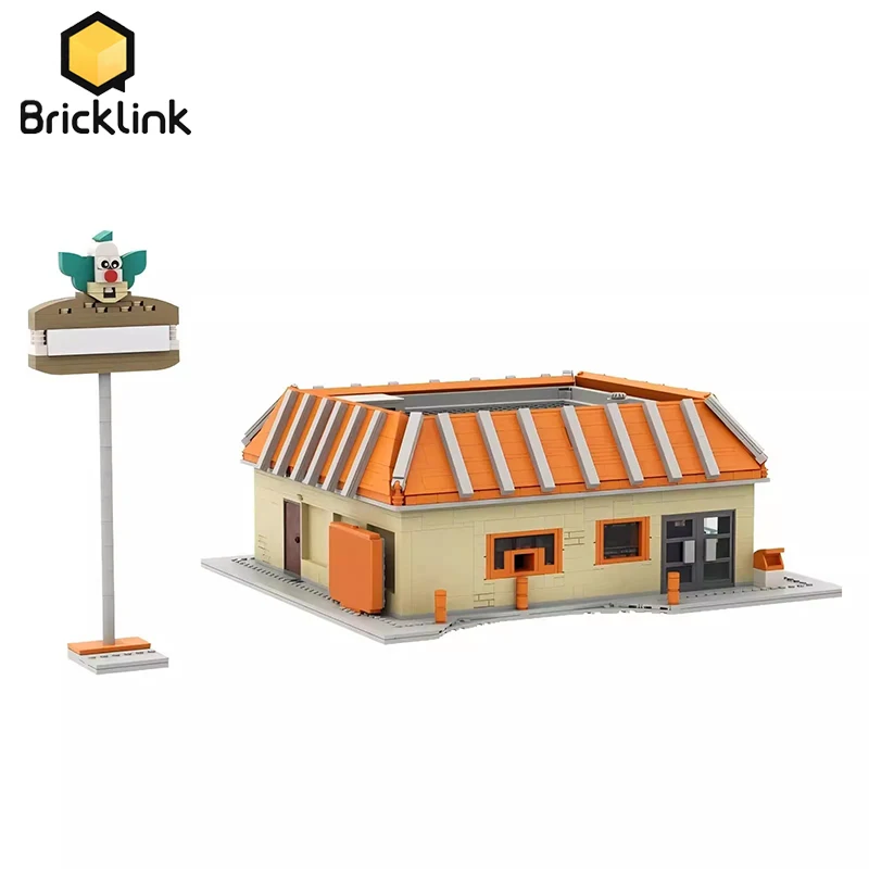 Bricklink Ideas City House Simpsoned Springfield Krusty Burger Restaurant Modular Architecture Sets Building Blocks Toys Gift