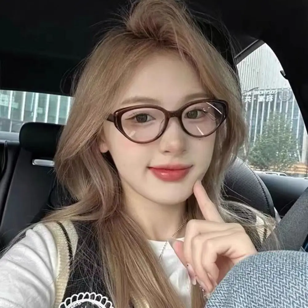 Oval Small Frame Retro Female Korean Plain Glasses Anti-blue Light Eyeglasses Eye Protection Ladies Optical Spectacle Eyeglass