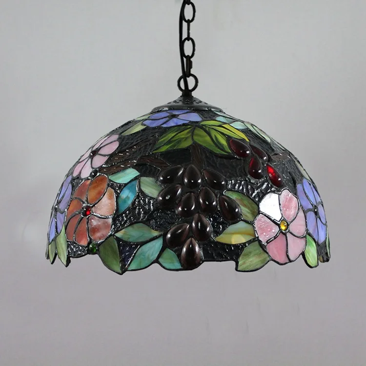 Ou Tiffany Stained Glass Sitting Room Dining-room Bedroom Balcony Cdelier Putaohua 30 Cm