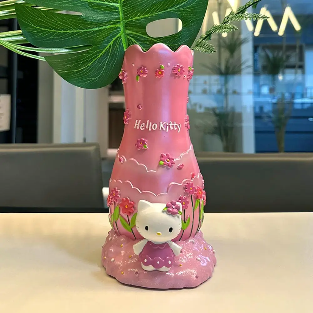 

Sanrio Hello Kitty ваза для цветов цветочная композиция украшение для гостиной орнамент мультфильм аниме периферия подарки на день рождения и праздник