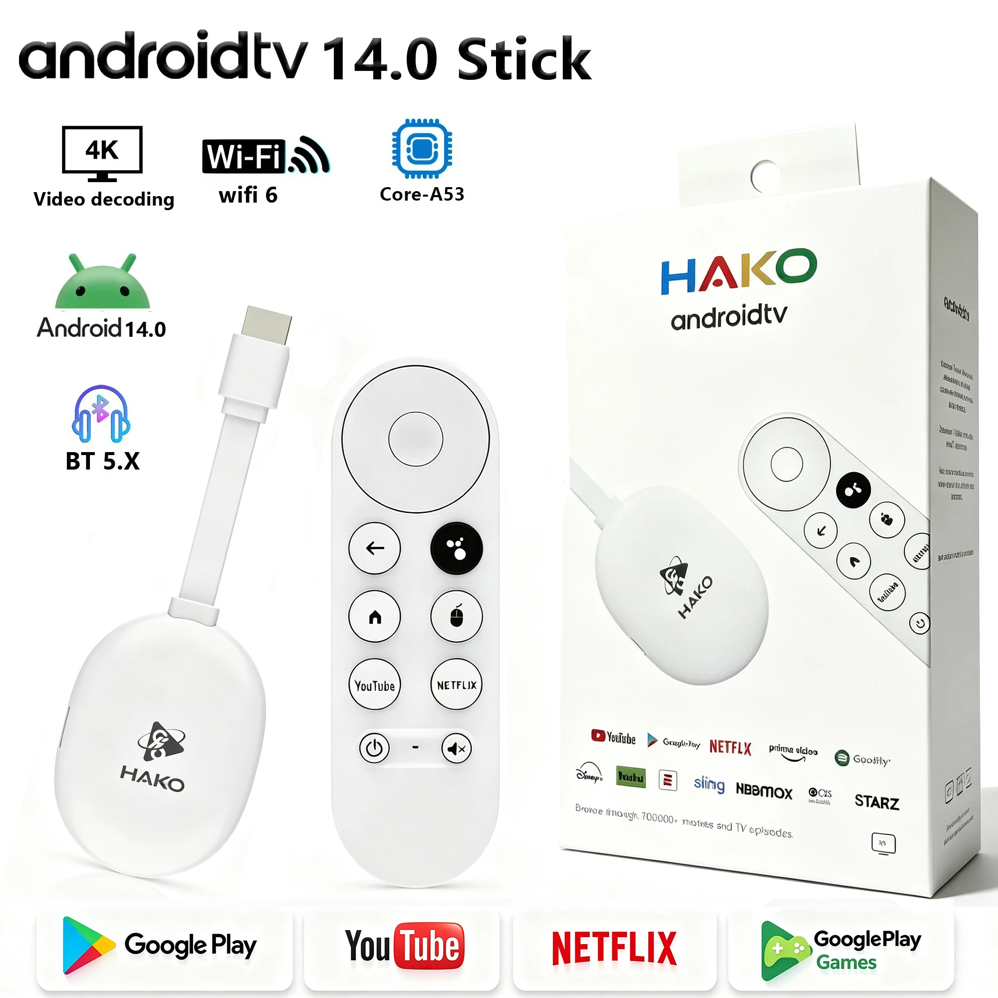 Home Cinema Media Player - HAKO Android TV Stick RK3518D Android