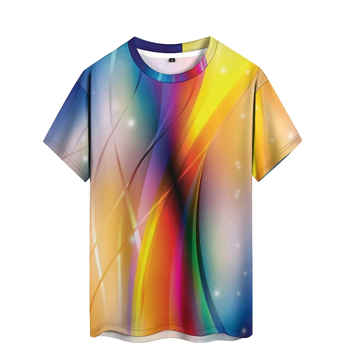 

2025 Summer Men's Colorful and Dynamic 3D Printed Short Sleeve T-shirt for Fitness, Exercise, Running, Lightweight Design, Perfe