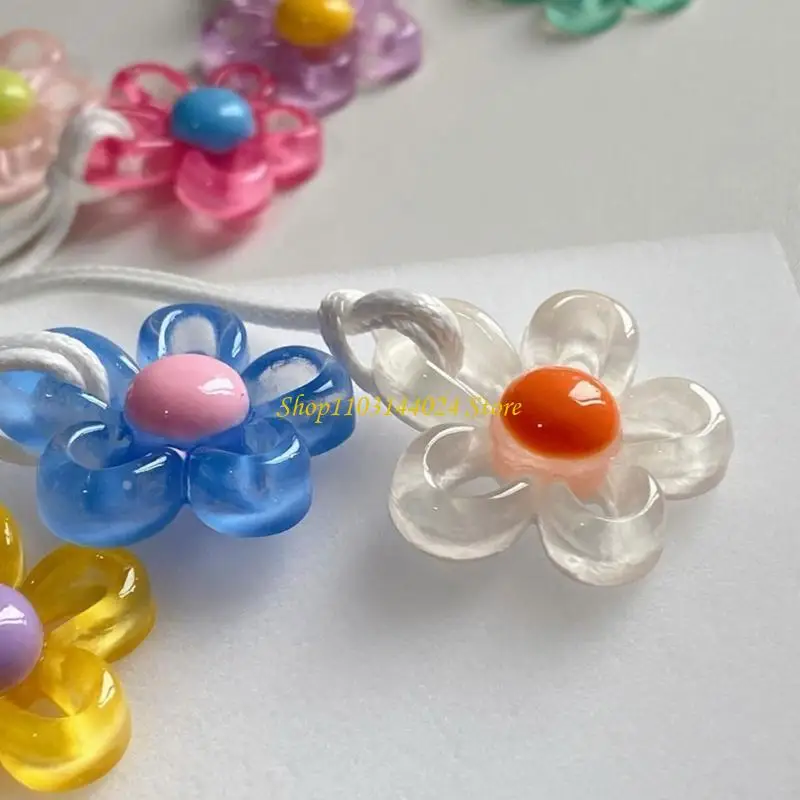 N5KE Hollow Flower Chocker Long Blue Flower Pendant Necklace for Birthday Valentine Women Girl Minimalist Necklace Gift