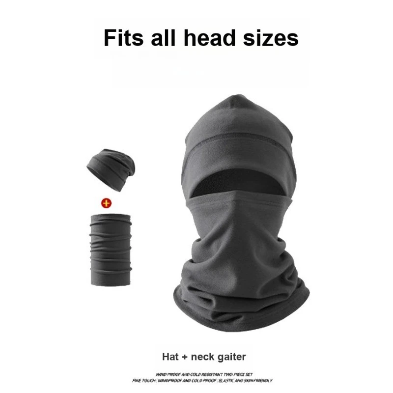 Winter Cycling Full Face Warm Head Mask Windproof Cold Resistant 2-in-1 with Ear Protection for Men Women Electric Bike Riding