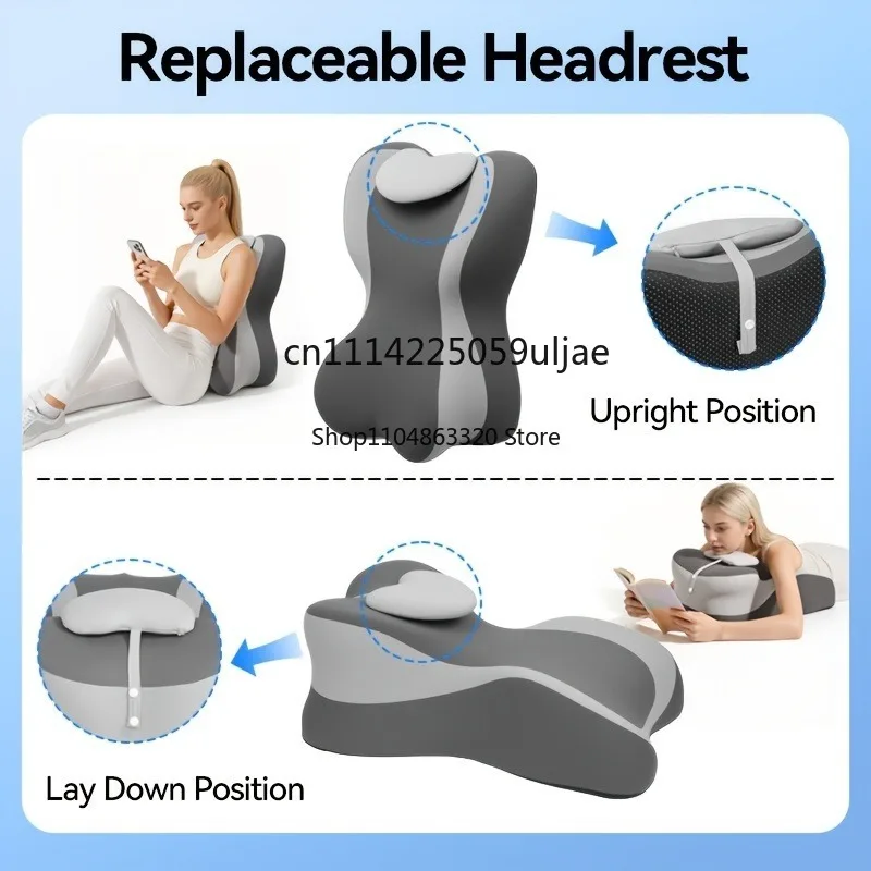 Couple'S Bedside Prone Pillow Cooling Breathable Memory Foam Lumbar Support and Multi-Functional Mobile Phone Viewing Cushion