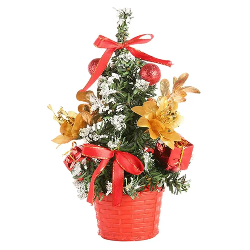 Small Christmas Tree PVC Mini Present Christmas Home Ornament Desktop Baubles Decoration for Room Decor Accessories
