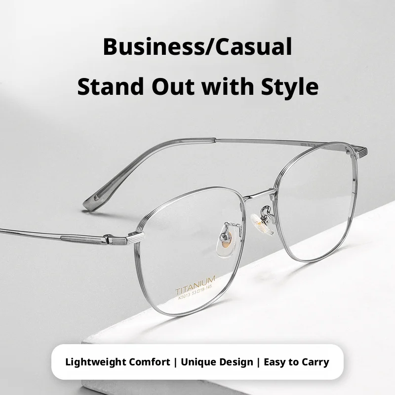 

YCFoya Ultra-light Trend Flexible Unisex Titanium Retro Square Frame Eyeglasses Fashion Decorative Optics for Men Women K5013