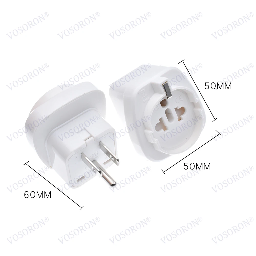EU French Germany to USA Japan Canada Philippines Thailand Taiwan Grounded US Type B Wall Cable Plug Travel Adapter Outlet