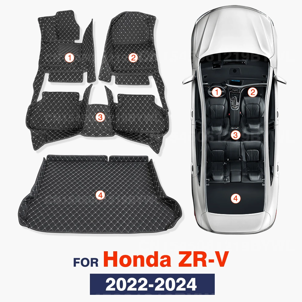 

Car Floor Mats For Honda ZR-V 2022 2023 2024 Car Trunk Mat Auto Foot Pads Automobile Carpet Cover Interior Accessories