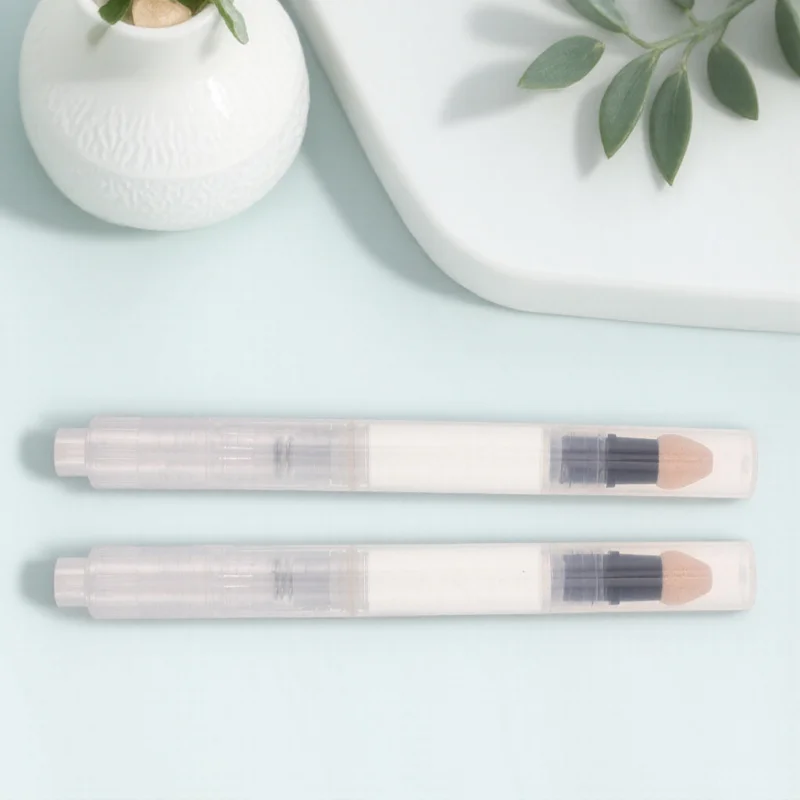 

2Pcs Refillable Lip Gloss Applicator Pen Sponge Tip Type Makeup Powder Blush Dispenser Portable Travel Tool