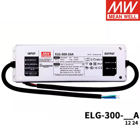 MEAN WELL puissance ELG-300 ELG-300-12A ELG-300-24A MEAN WELL ELG 300 300W