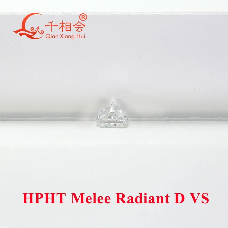 Melee Radiant-Cut HPHT Lab-Grown Diamond D Cor 0.1CT-0.74CT Claridade VS1 para criações de joias deslumbrantes