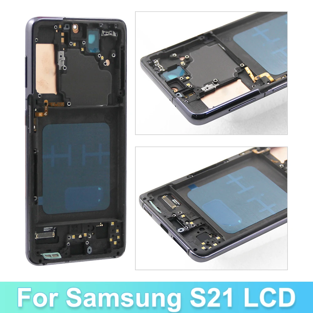 For AMOLED LCD With Frame For SAMSUNG S21 LCD SM-G991B SM-G991U Display Touch Screen Digitizer Assembly Replacement