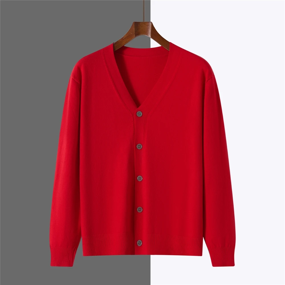 Свободный крой V-Ne Открытый кардиган Regular Sle Faion Urban Мужской вязаный свитер Long Sve Осень 2025 г.