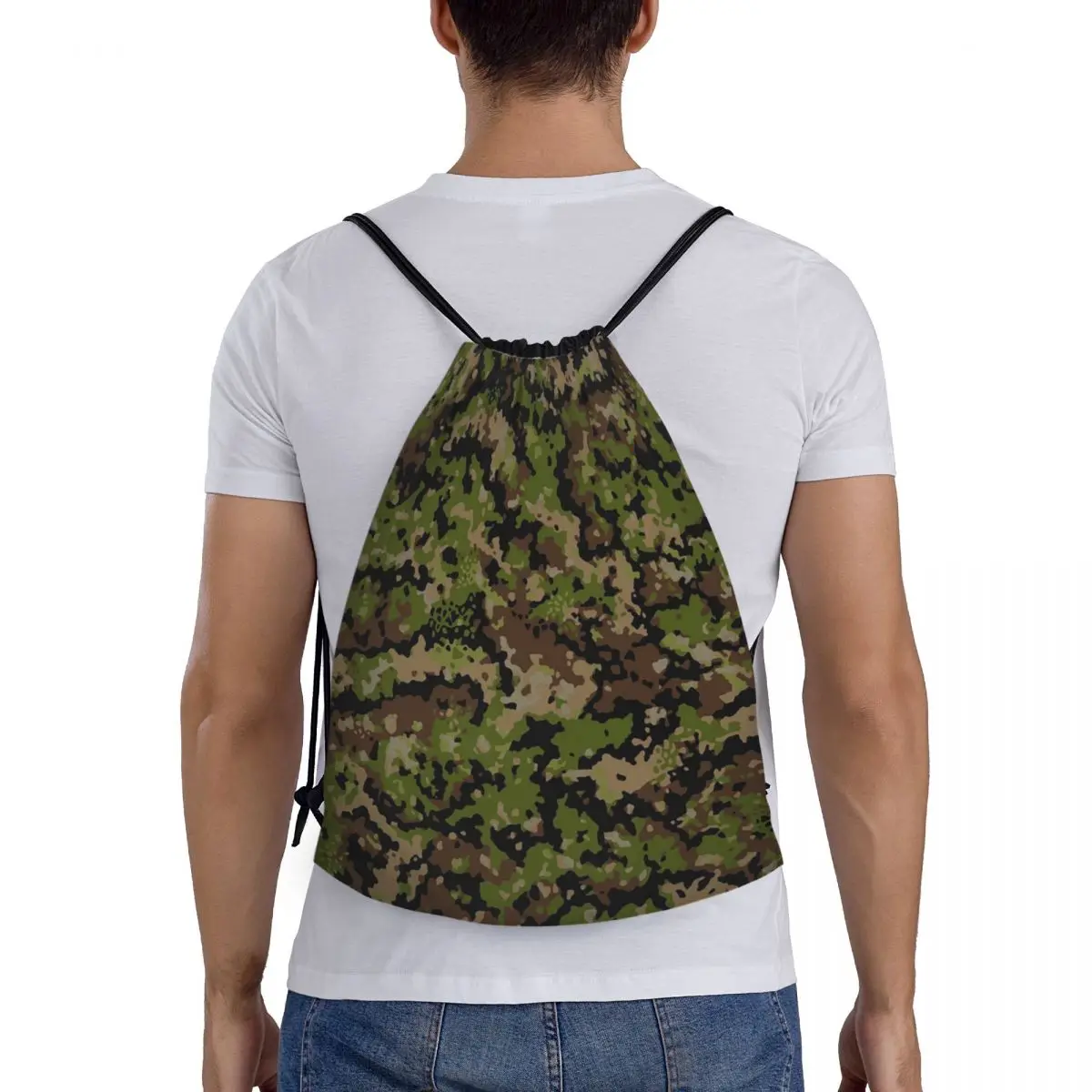 

Camo Camouflage Army British DPM Backpacks Portable Drawstring Bundle Pocket Sports Bag Book Bags for Man Woman School