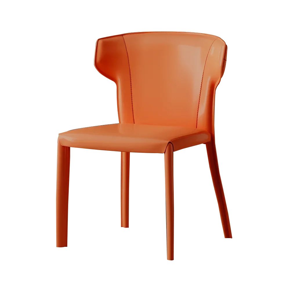 Saddle Leather Dining Chair Household Light Luxury Dining-Table Chair Backrest Stool Designer Industrial Style Dining Chair