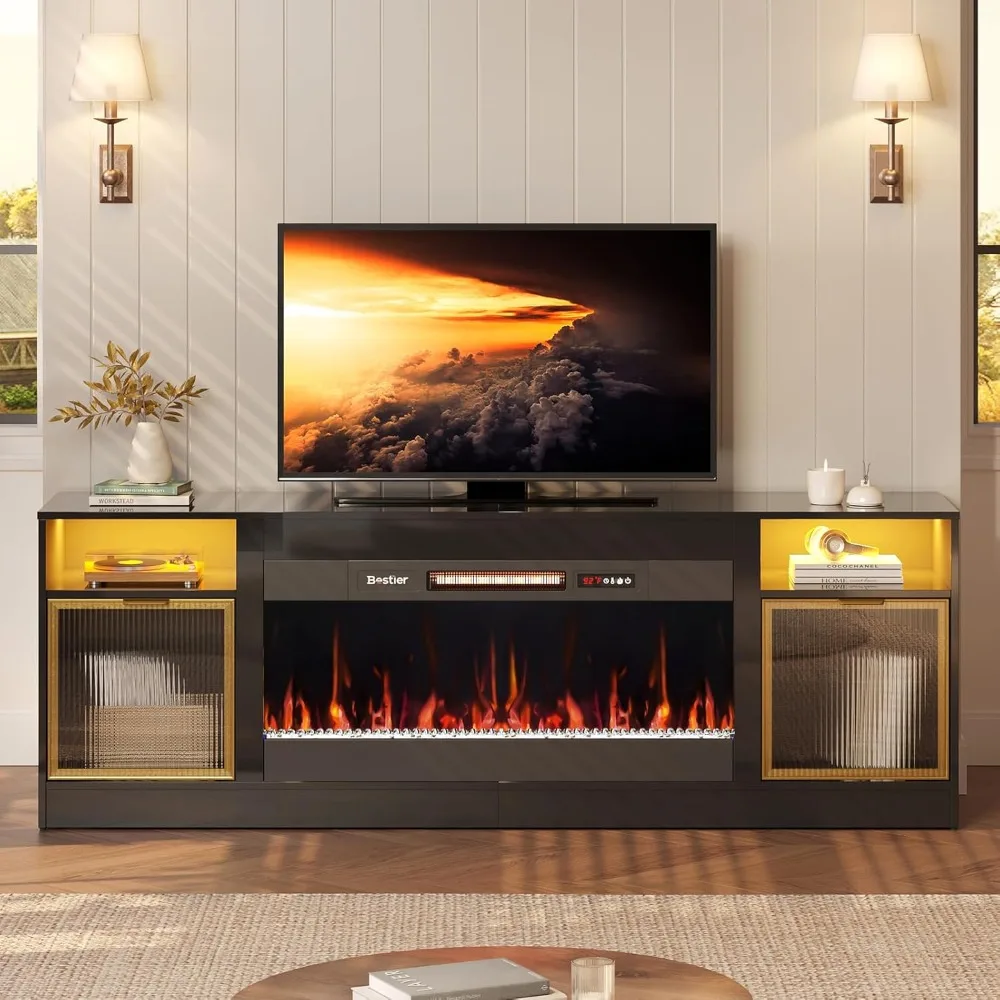 70 Inch Fireplace TV Stand for TVs up to 80