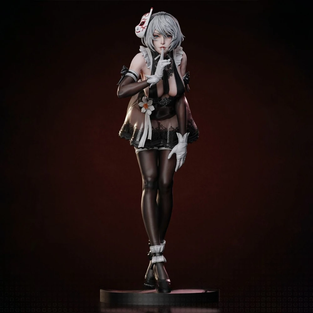 1PC Maid B2 High-precision Resin GK Unpainted Printed Model Kit 3D Printed DIY Coloring Self-assembly Models