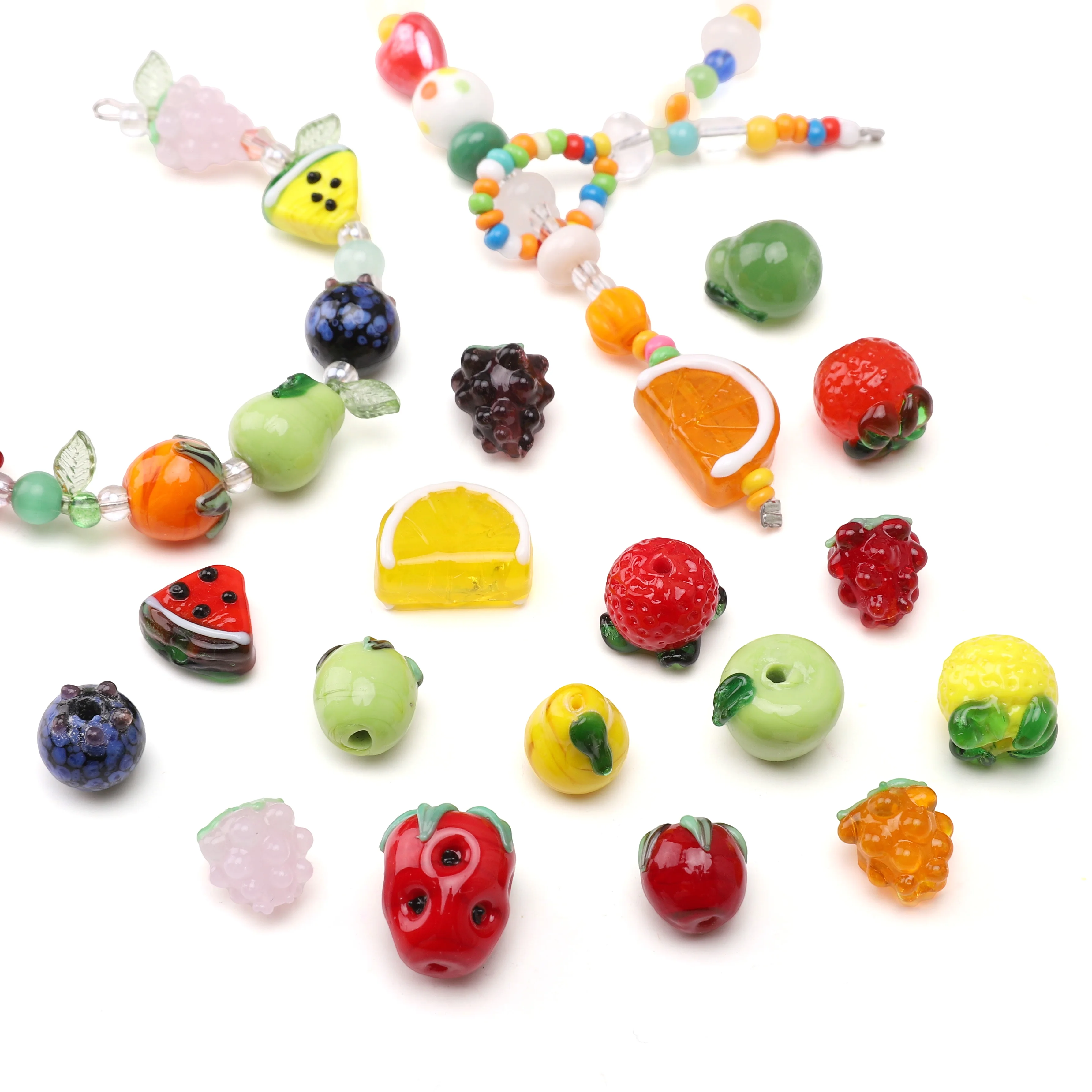 Fruit Beads Gass Beads Cute Loose Spacer Beading Lemon for Earring Keychains Charms Girls Gifts DIY Jewelry Making Accessories 3