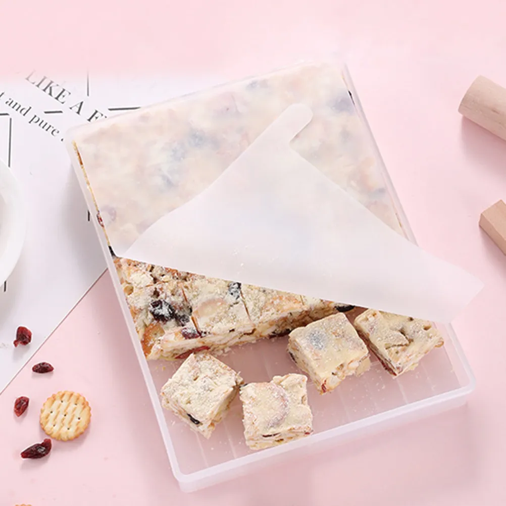 3Pcs Nougat Tool Set Non-Stick DIY Candy Mold Baking Plate Mold Box Mat Food Grade Plastic Wood Reusable Cake Cookies Nougat