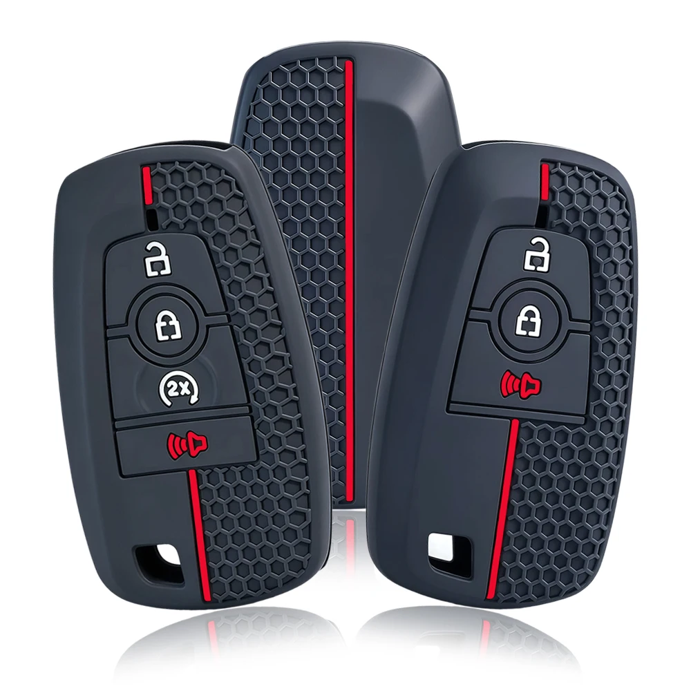 Silicone Car Remote Key Case For Ford Fusion Mustang F-150 F-250 F-350 F-450 F-550 Bronco 2018 - 2024 Cover Keyless Fob Shell