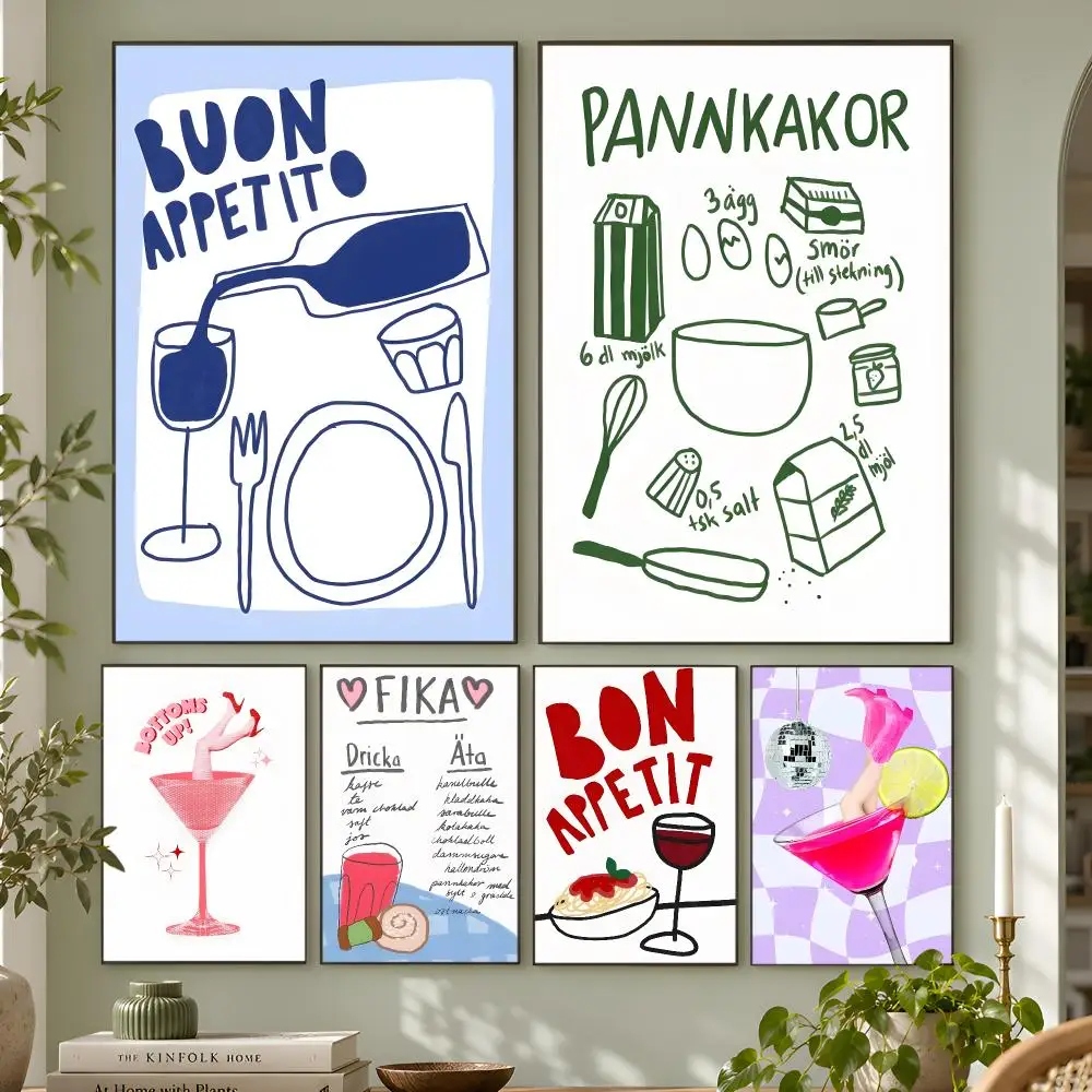 Funky Bar Cheers Wine Glass Champagne Cocktail Art Poster Wall Art Home Decor Living Room Bedroom Office Dorm Apartment Gift