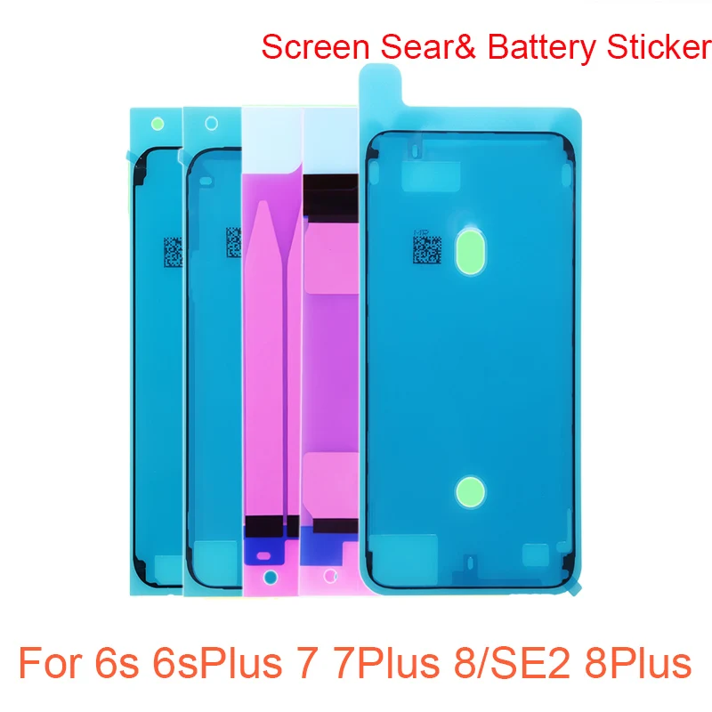 2 шт. водонепроницаемых клейких наклеек для iPhone 6, 6s, 7, 8 Plus, для рамки LCD-экрана, уплотнительная лента, клей для батареи, белый и черный цвета