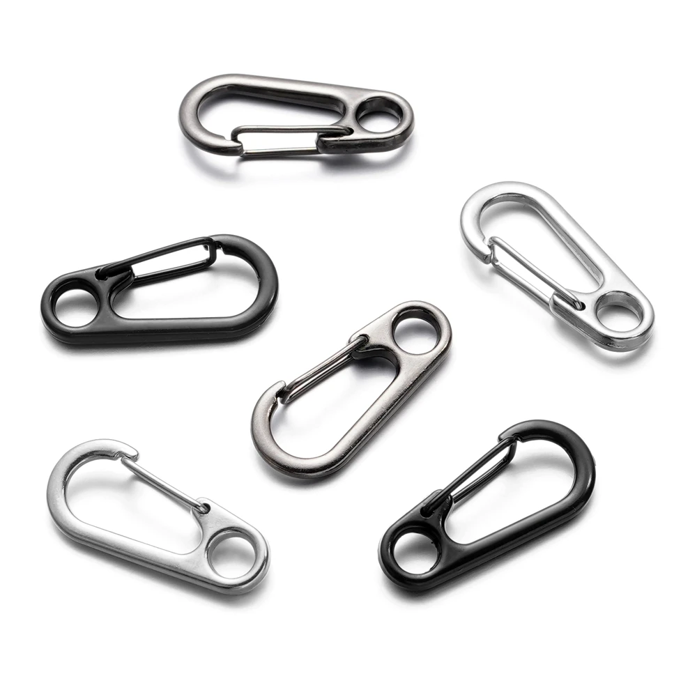 5/10pcs Lobster Clasp Buckle Keychain Carabiners Outdoor Camping Buckles 13x34mm Alloy Spring Snap Hooks Keychains Tool Clips